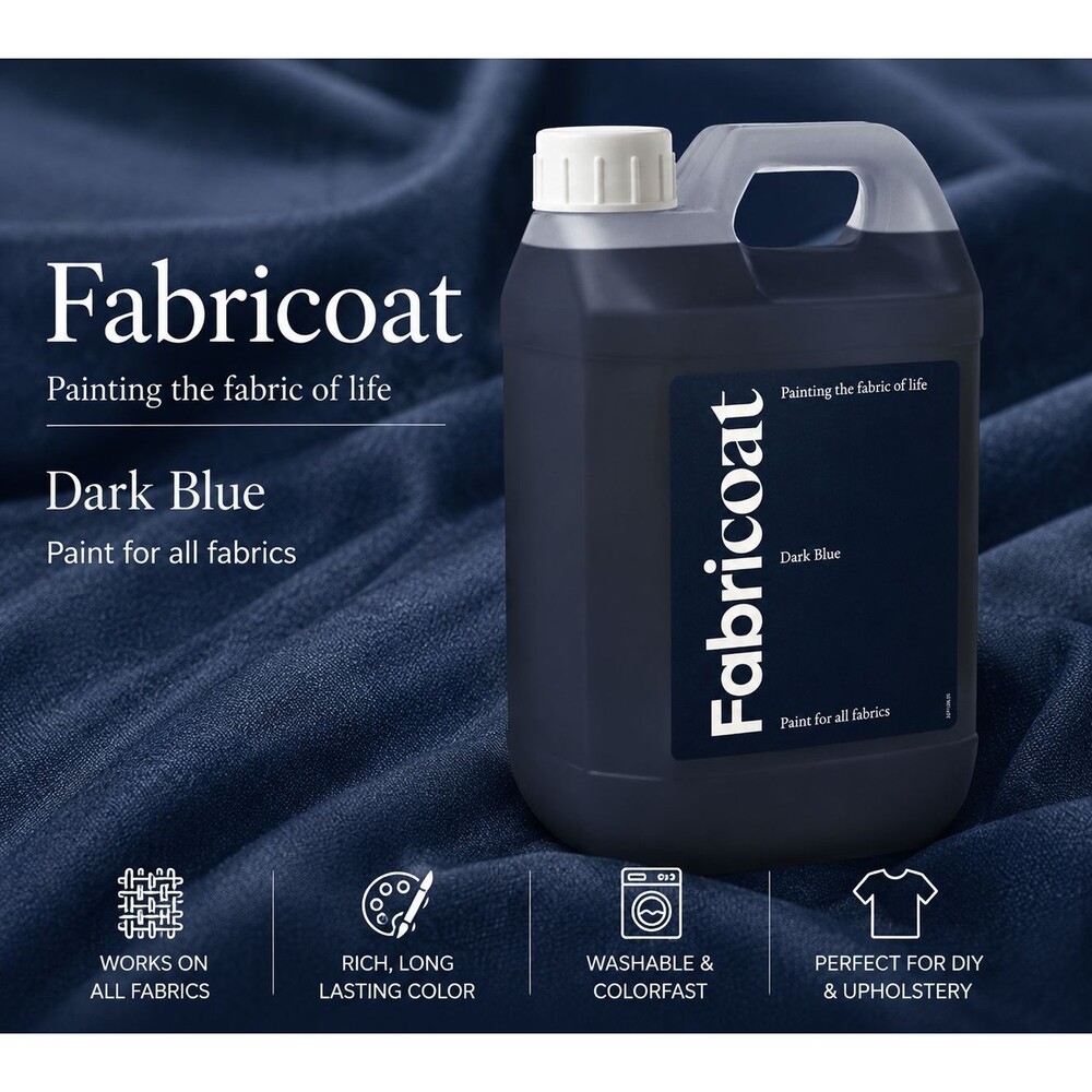 Fabriccoat Dark Blue Fabric Paint 2.5L Upholstery Furniture Textile Paint NEW